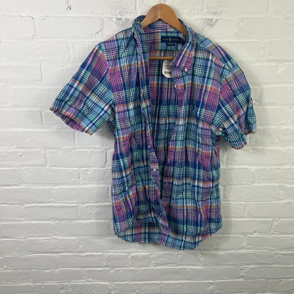 L.L. Bean Men's Plaid Flannel Button Down Shirt Long Sleeve Black White Size M - Picture 1 of 5